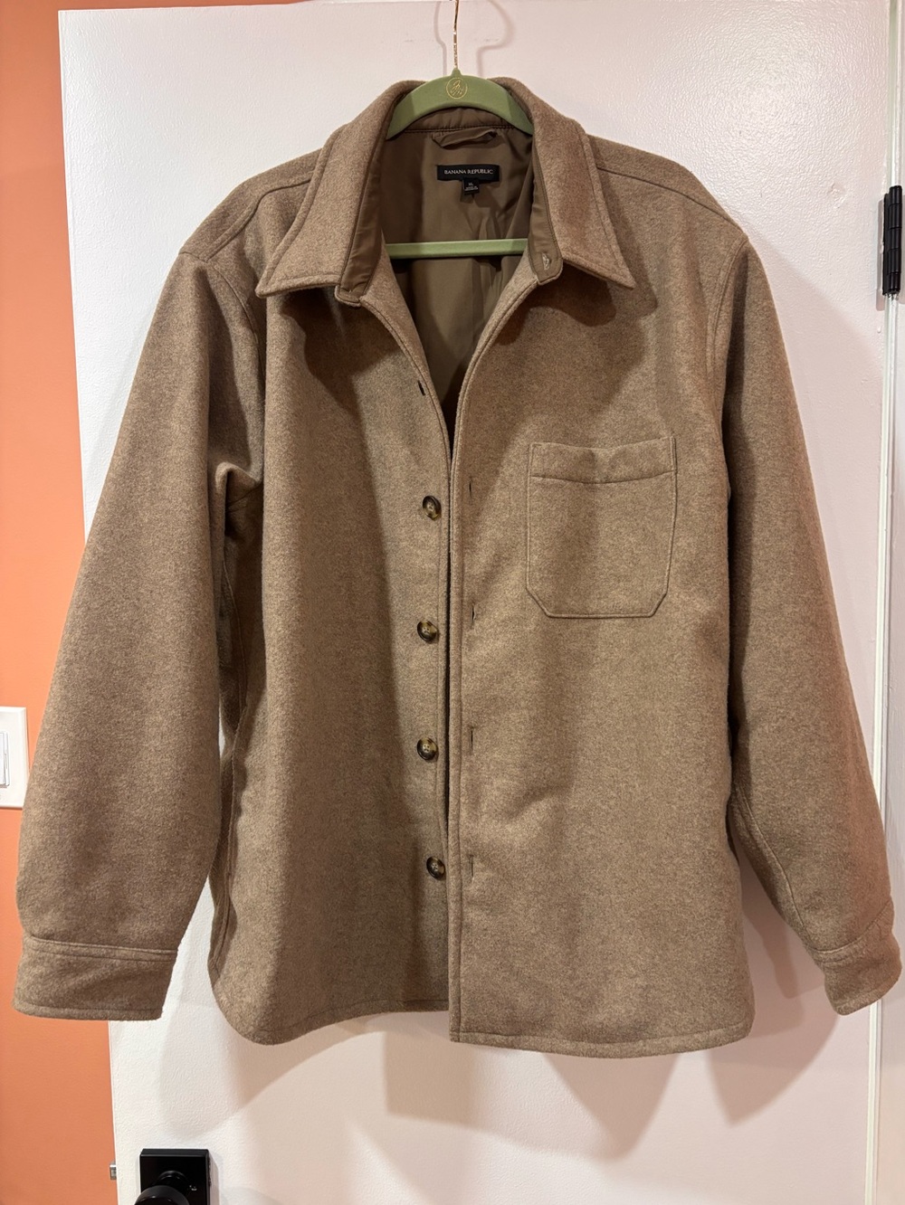 Banana Republic shacket Wool-Blend Brown Shirt Jacket